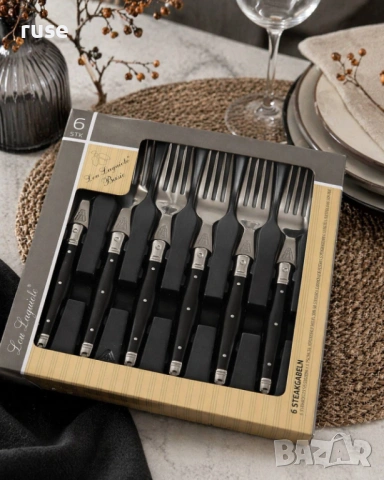 НОВИ! Комплект 6 броя вилици Lou Laguiole черни