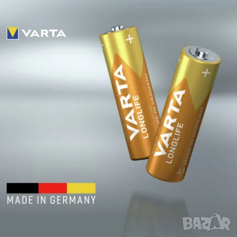 Алкална батерия Varta Longlife AA 1.5V, снимка 2 - Аксесоари и консумативи - 55865315