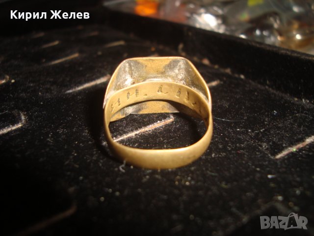 19 ВЕК БРОНЗОВ РЯДЪК ПРЪСТЕН РЪЧНА МАЙСТОРСКА ИЗРАБОТКА с НАДПИСИ ОТВЪТРЕ 24848, снимка 4 - Антикварни и старинни предмети - 34370450