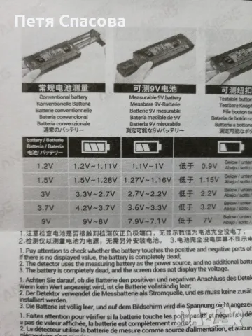 Дигитален Тестер за Батерии ANENG BT 169, снимка 4 - Друга електроника - 49736201