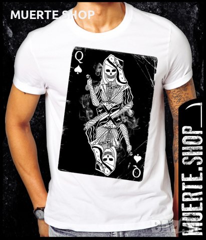 Тениска с щампа QUEEN OF SPADES