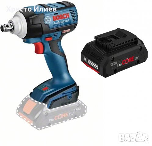 Гайковерт Ударен Акумулаторен Bosch Бош 18V 300Nm Батерия Pro Core 4Ah