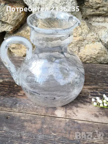 Мраморно стъкло – кана Peill Germany и ваза Herner Glas, снимка 11 - Антикварни и старинни предмети - 50186381