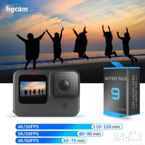 Батерия за GoPro Hero 9/10/11 Black, AHDBT-901, 1800mAh, Li-ion, снимка 4 - Батерии, зарядни - 31742116