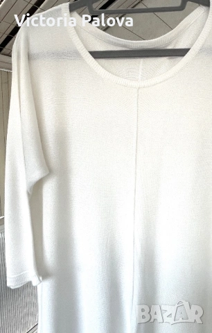 Стилна блуза-пуловер паднало рамо, снимка 11 - Блузи с дълъг ръкав и пуловери - 54259509