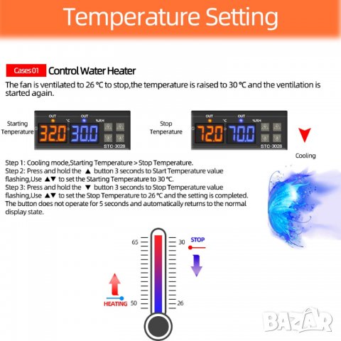 Автоматичен термо контролер за температура, МОДЕЛ 13 термостат, снимка 6 - Друга електроника - 31169411