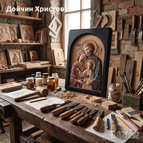 Светото Семейство , снимка 3 - Икони - 56417209