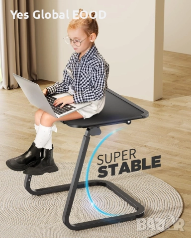 SAIJI помощна маса с регулируема височина и поставка за чаша, снимка 7 - Маси - 52803703