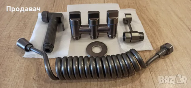 Хигиенен душ за тоалетна или биде с троен кран , снимка 5 - Душове - 49845617