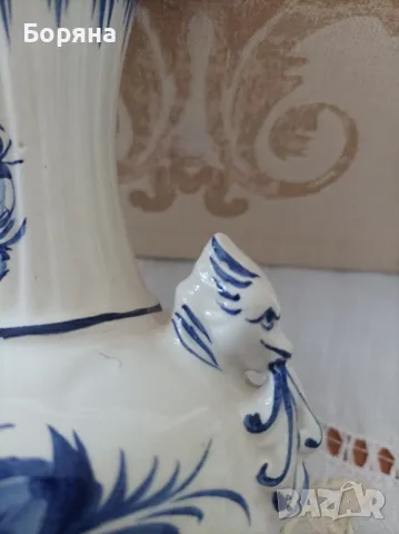 Португалска бяла керамика ръчно декорирана, снимка 7 - Декорация за дома - 49673322