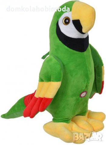 Плюшен папагал със звук. 21х36х34, снимка 1 - Плюшени играчки - 39474371