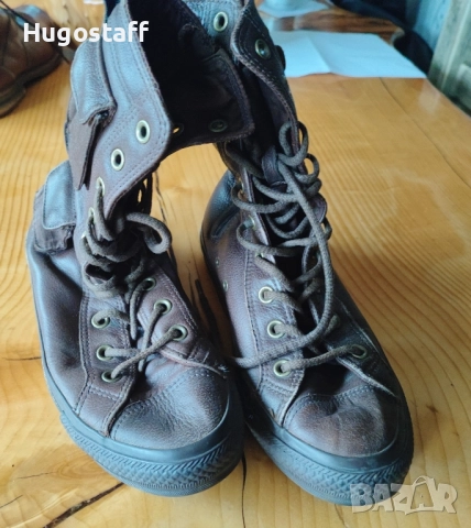 Винтидж бутикови кожени кецове военни кожени Converse Chuck Taylor All Star XHi Combat Safari 38, снимка 3 - Кецове - 52538193