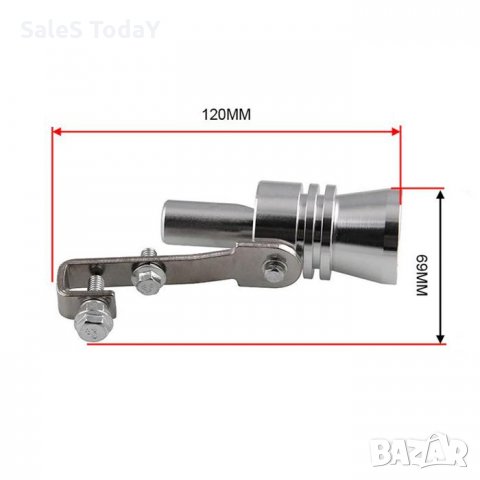 Свирка за ауспух XL, турбо звук/ саунд, резонатор, Размер XL 32-43mm, сив, снимка 2 - Аксесоари и консумативи - 32069895
