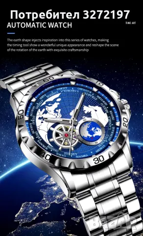 2024,GLENAW Луксозен мъжки автоматичен часовник,неръжд.стомана,водоустойчив