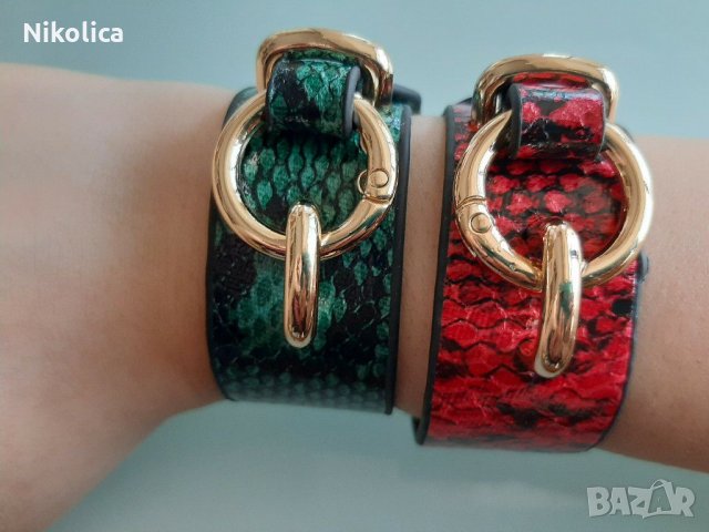 Ефектни гривни от естествена кожа със змийски ефект. НОВИ! , снимка 5 - Други - 29280987