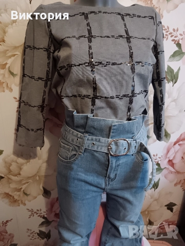 блуза +дънки висока талия, снимка 2 - Блузи с дълъг ръкав и пуловери - 52901911