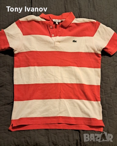 LACOSTE тениска цвят корал за 14 годишно 