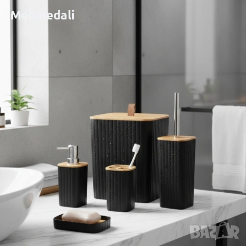 Комплект аксесоари за баня и тоалетна Cheffinger – 6 части, снимка 3 - Органайзери - 53168680