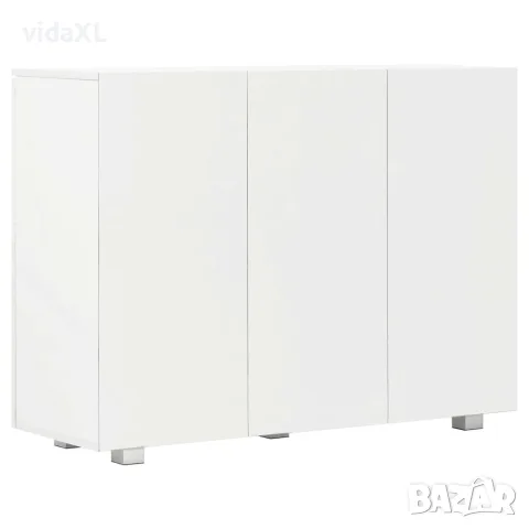 vidaXL Бюфет, бяло със силен гланц, 107x35x80,5 см, снимка 5 - Бюфети - 56146552