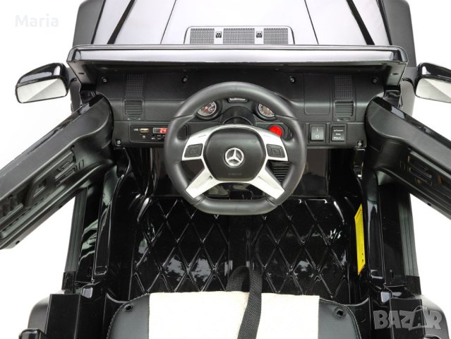 Акумулаторен джип Mercedes G 63 AMG 4X4 12V батерия,MP3, с меки гуми с Кожена седалка, снимка 12 - Детски велосипеди, триколки и коли - 40539415