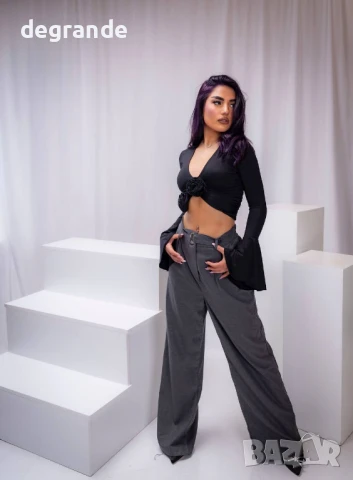 Сив дамски панталон 