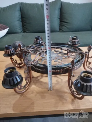 Стар полилей от ковано желязо., снимка 2 - Антикварни и старинни предмети - 49027273