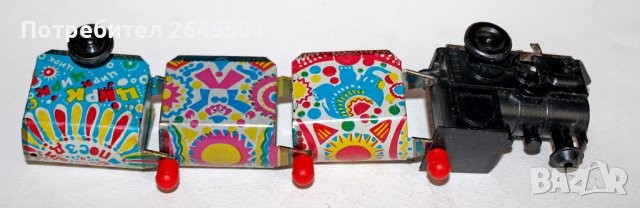 СССР метална Механична играчка Веселото Влакче Завод Аврора 1970те, снимка 5 - Колекции - 40632796