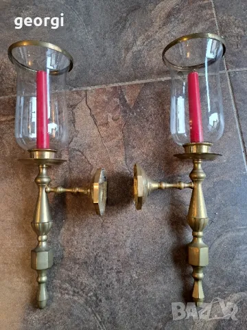 два масивни бронзови свещника за стена 7/2