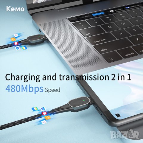 Кабел USB Type C към USB C 60W PD за бързо зареждане, снимка 10 - USB кабели - 31010268