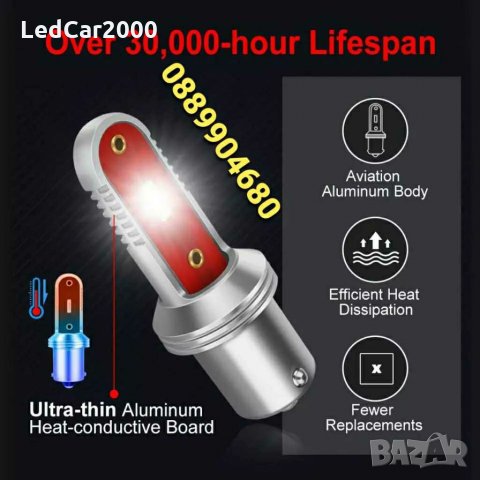 светлини DRL LED крушки 1156 *CANBUS*, снимка 2 - Аксесоари и консумативи - 31152261