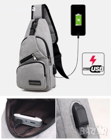 Удобна многофункционална чанта/раница през рамо с USB , снимка 7 - Раници - 51880007