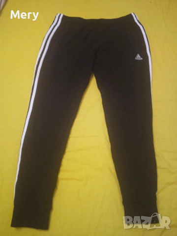 Дамско памучно долнище Adidas Essentials Slim Fit – L, снимка 4 - Клинове - 52417174
