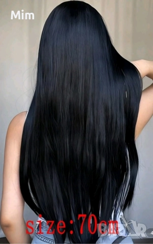 Перука в  черно дължина 70 см , снимка 2 - Аксесоари за коса - 52182542