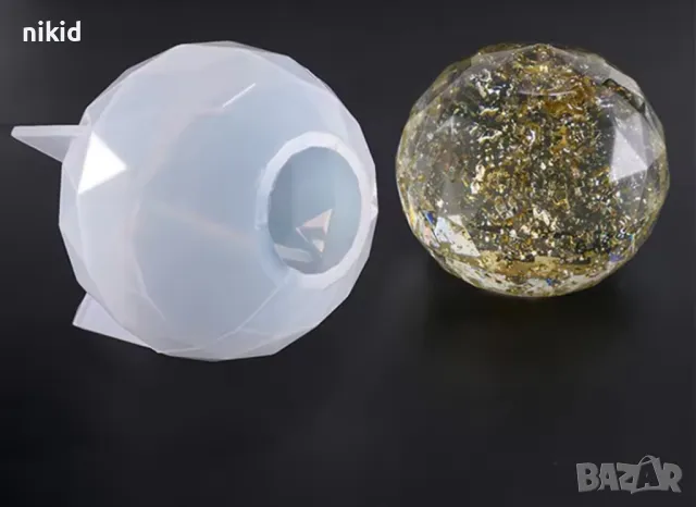 3D Топче Топка кристал камък силиконов молд форма шоколад глина смола гипс, снимка 7 - Форми - 35714982