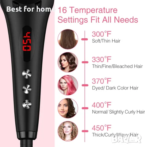 MiroPure 2 в 1 четка за изправяне на коса, снимка 3 - Друга електроника - 49547383