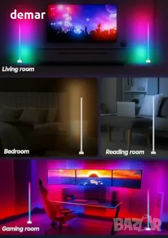Смарт RGBIC ъглова LED лампа с дистанционно и приложение, снимка 4 - Смарт домашни устройства (Smart Home) - 55806900