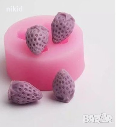 3d 4 малки ягоди ягода ягодки силиконов молд форма калъп за декорация торта фондан шоколад гипс, снимка 4 - Форми - 28282463