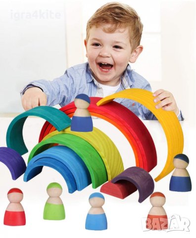 ПРОМО! Голям Дървен сет GRIMM'S + ДОПЪЛНЕНИЕ СРЕДНО ГОЛЯМА ДЪГА С ТОПКИ, снимка 18 - Образователни игри - 30584767