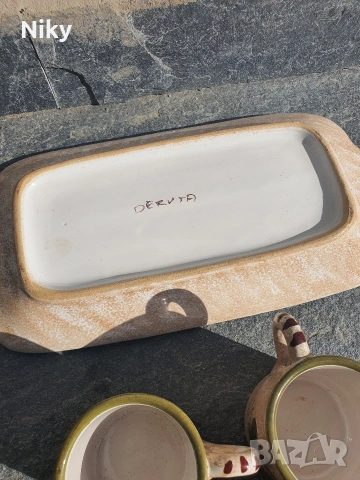 Ръчно изработен керамичен сервиз за кафе , снимка 7 - Сервизи - 54304434