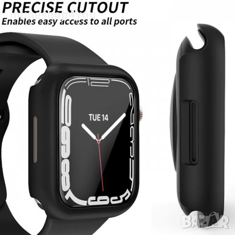 Кейс + Стъклен Протектор за Apple Watch 7 6 5 SE 40 41 44 45mm 3D 5D, снимка 6 - Аксесоари за Apple - 35406990