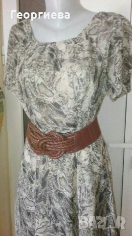 Елегантна рокля в бежово и черно👗🍀M(40)р-р👗🍀арт.620, снимка 2 - Рокли - 29660907