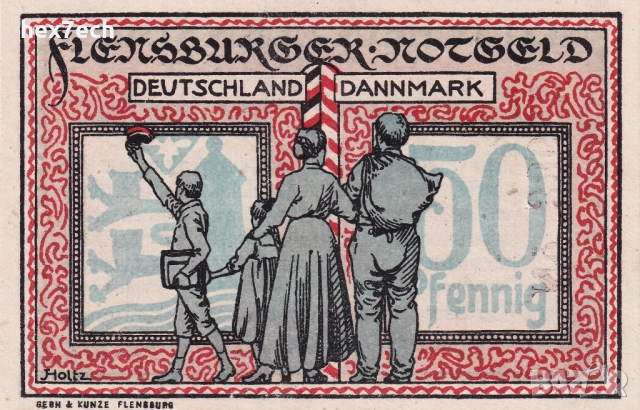 ❤️ Германия Flensburg 1920 50 пфенинга UNC нова ❤️, снимка 3 - Нумизматика и бонистика - 52921123