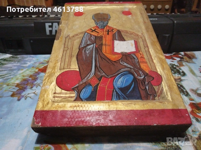 Стара ръчно рисувана икона, снимка 4 - Икони - 52171037