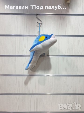 Нов плюшен син делфин, със звук, снимка 4 - Плюшени играчки - 29698946