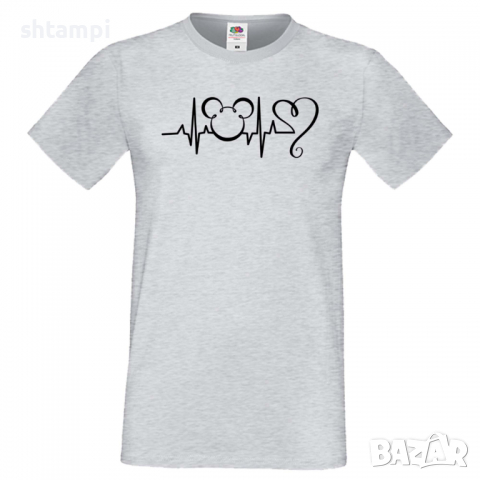 Мъжка тениска Mickey Love Heartbeat 2 Подарък,Изненада,Рожден ден