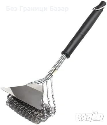 Нова BBQ четка за почистване на газова въглищна скара грил с метална стъргалка