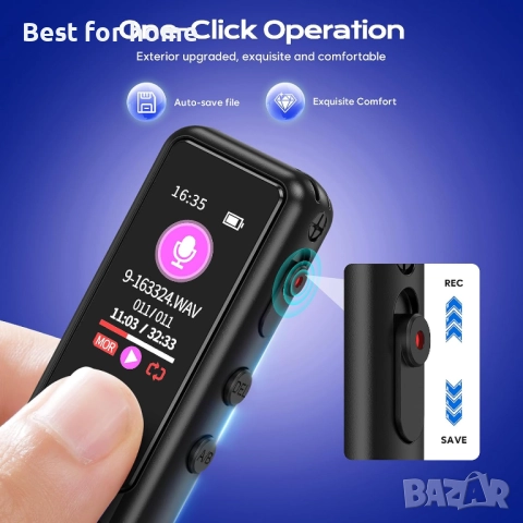 64GB диктофон с технология за намаляване на шума, с изкуствен интелект, снимка 6 - Други - 51581786
