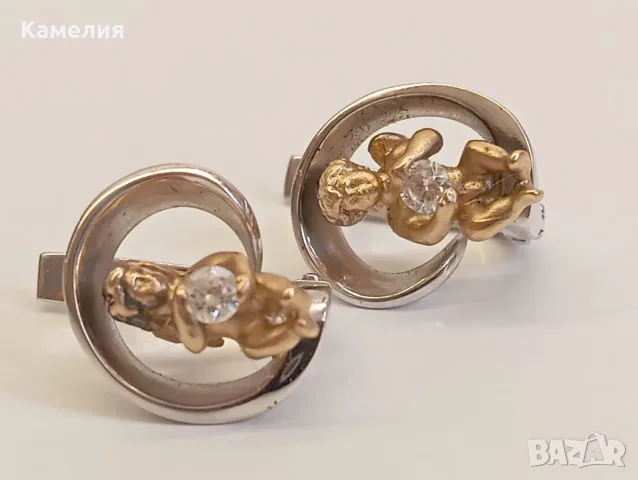 Златни обеци с брилианти. , снимка 7 - Обеци - 55989089