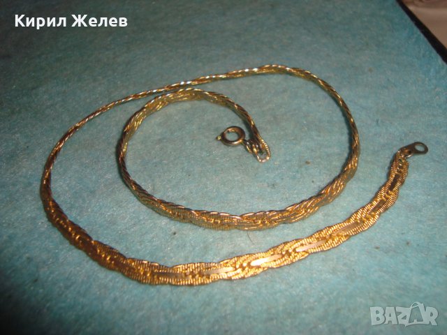 МНОГО КРАСИВ ПОЗЛАТЕН СТОМАНЕН ЛАНЕЦ ИЗЯЩНА КЛАСИЧЕСКА ПЛЕТКА БЛАГОРОДНА НЕРЪЖДАЕМА СТОМАНА 72581, снимка 6 - Колиета, медальони, синджири - 35364468
