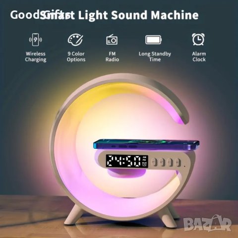 Смарт LED лампа - зарядно с високоговорител и часовник, снимка 2 - Други - 42918854